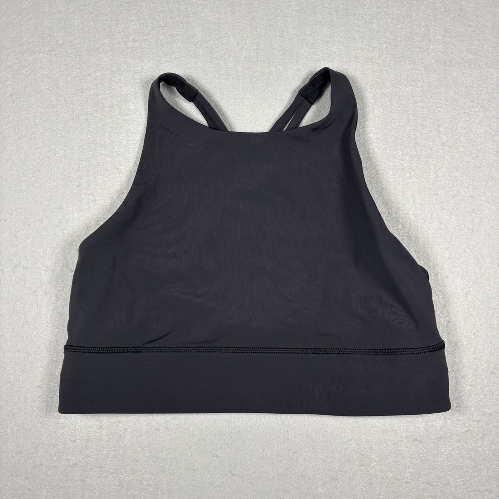 Lululemon Energy High-Neck Longline Tough Bra Black Womens Size 12 W2BZ1S